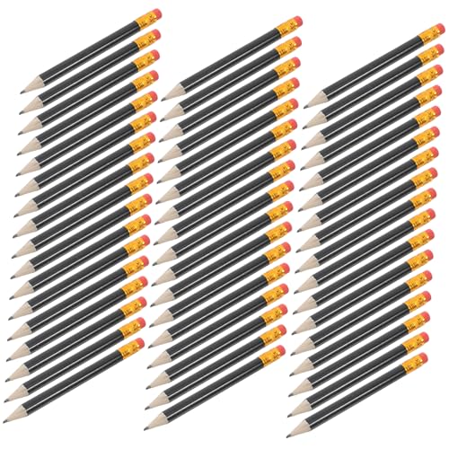 OSALADI 72 Stück Golfbleistift Holz Bleistifte Golf Bleistift Bleistifte mit glatter Schreiboberfläche Bleistiftspitzer-Radiergummis, Großpackung Bleistift Radiergummi Topper Black von OSALADI