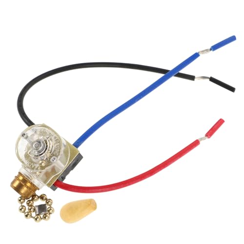 OSALADI Deckenventilator Zugkettenschalter Adrig für Licht und Universeller Schnurschalter für Deckenleuchten und Wandlampen Praktische Steuerung Goldene Holzoptik von OSALADI