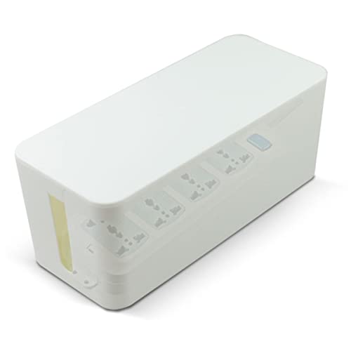 OSALADI Kabelmanagement Box Aus Kunststoff Kleine Aufbewahrungsbox Für Kabel Leicht Und Tragbar Hält Kabel Organisiert Und Geschützt Weiß von OSALADI
