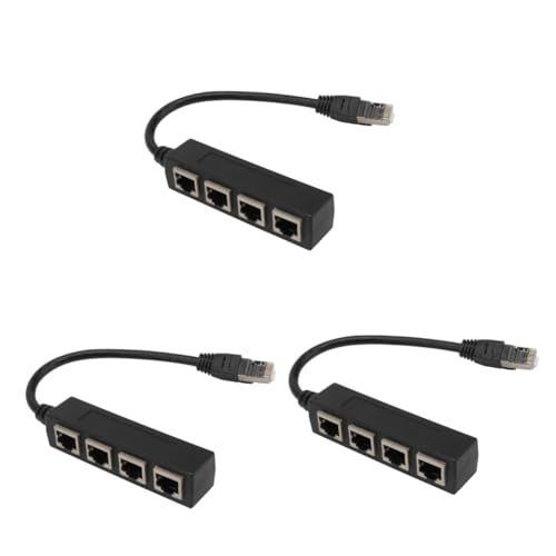 OSALADI Netzwerkzubehör 3 STK Port-Splitter Ethernet-Kabel Verteiler für Netzwerkkabel Ethernet Kabel Zubehör 4-Slot-Netzwerk-Splitter 4-Fach Kabelverteiler Perlmutt Ausrüstung bilden Abs von OSALADI