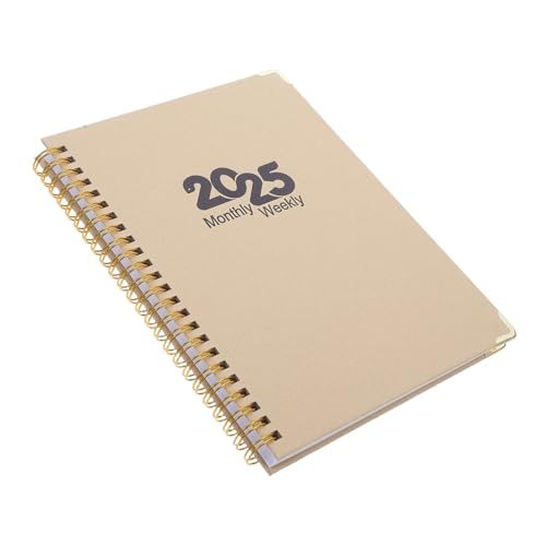OSALADI Wochenplaner 2025 Notizbuch Kraftpapier Wochenplaner Arbeitsplaner Monatsplaner Blanko Tagebuch Kraftpapier Hardcover Tagesplaner Brauner Kraftpapier Einband von OSALADI