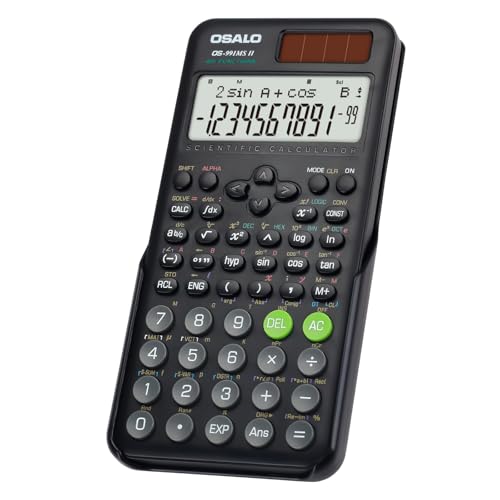 OSALO Wissenschaftlicher Taschenrechner 401 Funktion 10+2 Stellen Geschriebenes Display Solar und Batterie Rechner Schutzhülle für Schule Schwarz (OS 991ES Plus 2nd Edition)… von OSALO