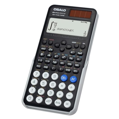 OSALO Wissenschaftlicher Taschenrechner 417 Funktion 10+2 Stellen Geschriebenes Display Solar und Batterie Rechner Schutzhülle für Schule Schwarz (OS 991ES Plus 2nd Edition)… von OSALO