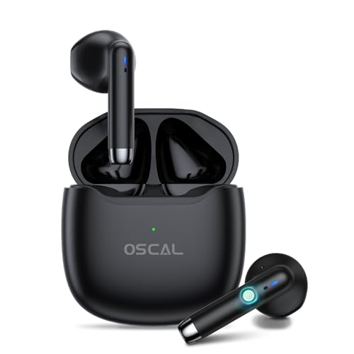 OSCAL Bluetooth Kopfhörer In Ear, Hibuds5 Mini Kabellose Bluetooth Kopfhörer 5.3, Touch Sensoren In Ear Kopfhörer, IPX7 wasserdichte Noise Cancelling Kopfhörer Sport für iPhone/Samsung/Andriod von OSCAL