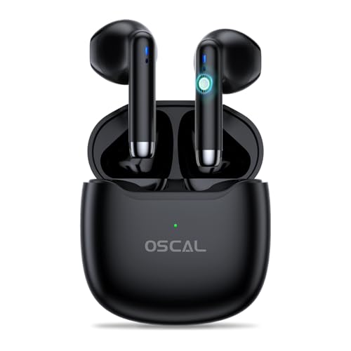 OSCAL Bluetooth Kopfhörer In Ear, Hibuds5 Mini Kabellose Bluetooth Kopfhörer 5.3, Touch Sensoren In Ear Kopfhörer, IPX7 wasserdichte Noise Cancelling Kopfhörer Sport für iPhone/Samsung/Andriod von OSCAL