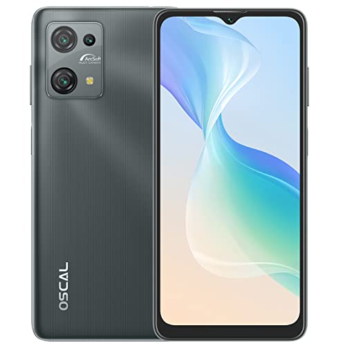 OSCAL C30 PRO Android 12 4G Smartphone Ohne Vertrag, Qcta-Core 4GB+64GB, 6,5" HD+, Dual-SIM (3 Kartensteckplatz) Handy, 12MP+5MP Kamera, 5080mAh Akku, GPS Fingerabdruck Gesicht Entsperren Schwarz von OSCAL