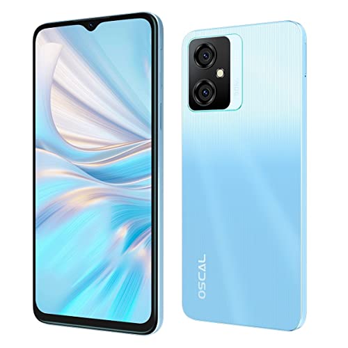 OSCAL C70 Android 12 Handy Ohne Vertrag, Octa-Core 10GB+128GB (2TB TF-Erweiterung), 50MP+8MP Kamera, 6,6" HD+ Display, Dual-SIM Smartphone, 5180mAh Akku, Gesichts Entsperrung Fingerabdruck Blau von OSCAL