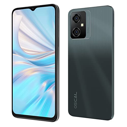 OSCAL C70 Android 12 Handy Ohne Vertrag, Octa-Core 10GB+128GB (2TB TF-Erweiterung), 50MP+8MP Kamera, 6,6" HD+ Display, Dual-SIM Smartphone, 5180mAh Akku, Gesichts Entsperrung Fingerabdruck Schwarz von OSCAL