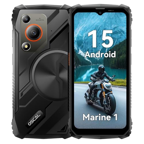 OSCAL Marine 1 Gemini AI 2.0 Outdoor Handy Ohne Vertrag Android 15, 12GB+128GB/2TB TF Outdoor Smartphone, 6.56" HD+ 90Hz, 16MP+8MP AI Kamera Baustellenhandy, IP69K Wasserdicht, Dual SIM 4G/NFC/OTG/GPS OSCAL Marine 1 Gemini AI 2.0 Outdoor Handy Ohne Vertrag Android 15, 12GB+128GB/2TB TF Outdoor Smartphone, 6.56" HD+ 90Hz, 16MP+8MP AI Kamera Baustellenhandy, IP69K Wasserdicht, Dual SIM 4G/NFC/OTG/GPS von OSCAL