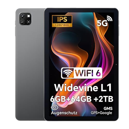 OSCAL Tablet 10 Zoll Pad 50 WiFi, 6GB RAM+64GB ROM(TF 2TB) Android Tablet, Tablet Bluetooth 5.2 | 1280 * 800 IPS | WiFi 6 | 5MP+8MP | 5100 mAh | Widevine L1 | Eye-Care-Modus(Grau) von OSCAL