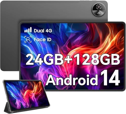 OSCAL Tablet 11 Zoll Pad 90, 120HZ Tablet Android 14, 4G LTE+5G WiFi, 24GB RAM+128GB ROM(2TB TF), Großes Display Widevide L1, Octa-core T606, 1080P/13MP+8MP/ 7700mAh Akku/Face ID/ BT5.0/mit Hüllede von OSCAL