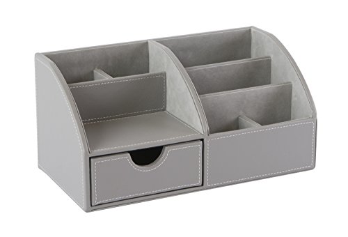 OSCO GRYPUDO1 Faux Leather Desk Organiser - Grey von OSCO