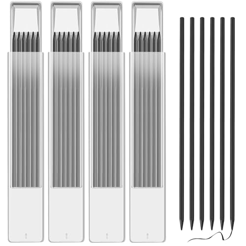OSDUE 2,8 mm Bleistiftminen für Zimmermannsbleistift, 24 Stück Solide Tieflochmarker Konstruktion Bleistift Ersatz, Bleistift Ersatzminen für Architekt Zeichnen (Schwarz) von OSDUE