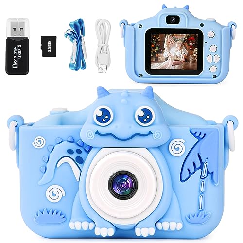 OSDUE Kinderkamera, 2.0”Display Digitalkamera Kinder, 1080P HD Eingebaute 32GB SD-Karte Selfie Digitalkamera, Kids Video Camcorder, für 3-12 Jahre Alter Kinder Spielzeug (Blau) von OSDUE