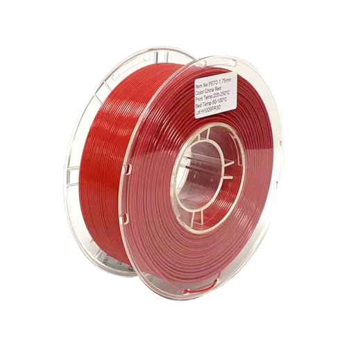 Buntes PETG-Filament, 1,75 mm +/- 0,02 mm for die meisten 3D-Drucker und 3D-Stifte, 3D-Druckerzubehör aus Vollgarn, ordentlich gewickelt, 1 kg (Farbe : Red) von OSKOE