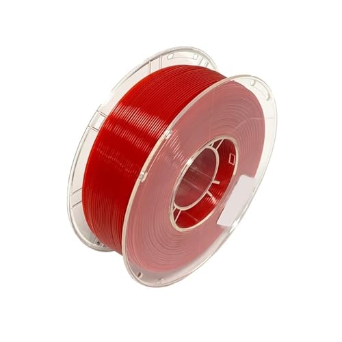 Transparentes, rotes, einfarbiges 3D-Drucker-Filament, sauber gewickelt, Maßgenauigkeit 1,75 mm +/- 0,02 mm, einfach zu drucken, PLA, 1 kg von OSKOE