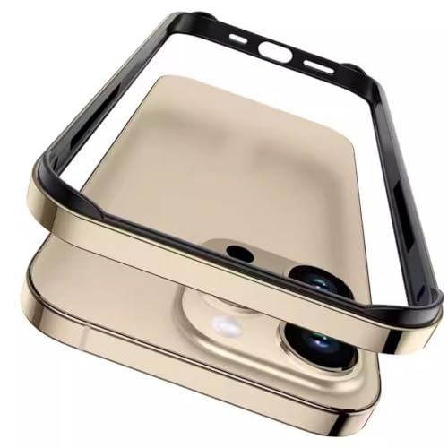 OSMARI Aluminium Rahmen Metall Stoßstange Fall für iPhone 16,Aluminium Hartschale Fall Schlanke Metall Rahmen Stoßstange Abdeckung mit weichem inneren Stoßfänger,erhöhter Kantenschutz (Golden) von OSMARI