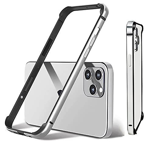 OSMARI Aluminiumrahmen und Metall-Stoßfänger für iPhone 15 Pro, Aluminium-Hartschale, schlanker Metallrahmen, Stoßfängerabdeckung mit weicher Innenstoßstange, erhöhter Kantenschutz, keine von OSMARI