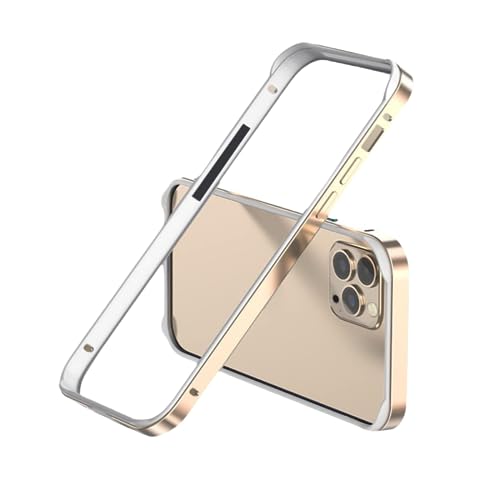 OSMARI Aluminum Frame Metal Bumper für iPhone 15 Case,Slim Metal Frame Bumper Cover mit weichem Innenbumper, erhöhter Kantenschutz Keine Signalinterferenz (Gold) von OSMARI