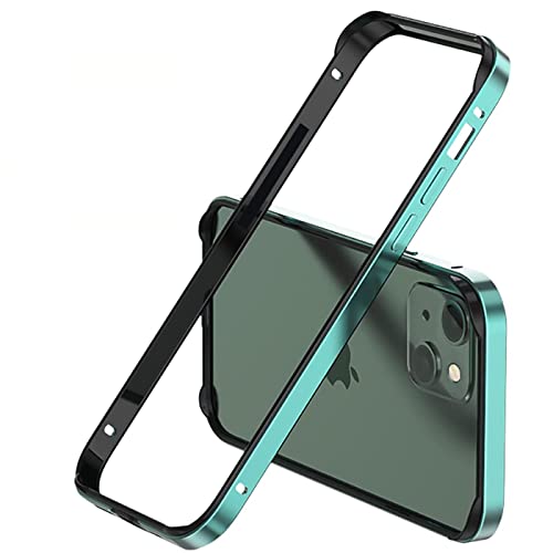 OSMARI Aluminum Frame Metal Bumper für iPhone 15 Case,Slim Metal Frame Bumper Cover mit weichem Innenbumper, erhöhter Kantenschutz Keine Signalinterferenz (Grün) von OSMARI