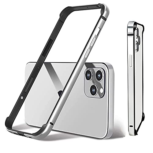 OSMARI Aluminum Frame Metal Bumper für iPhone 15 Case,Slim Metal Frame Bumper Cover mit weichem Innenbumper, erhöhter Kantenschutz Keine Signalinterferenz (Silber) von OSMARI