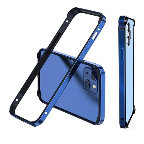 OSMARI Aluminum Frame Metal Bumper für iPhone 15 Case,Slim Metal Frame Bumper Cover mit weichem Innenbumper, erhöhter Kantenschutz Keine Signalinterferenz (blau) von OSMARI