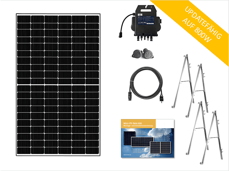 OSNATECH Balkonkraftwerk Mini-PV-Premium Glas L-1 (425 W) STARTER Balkon-Solaranlage von OSNATECH