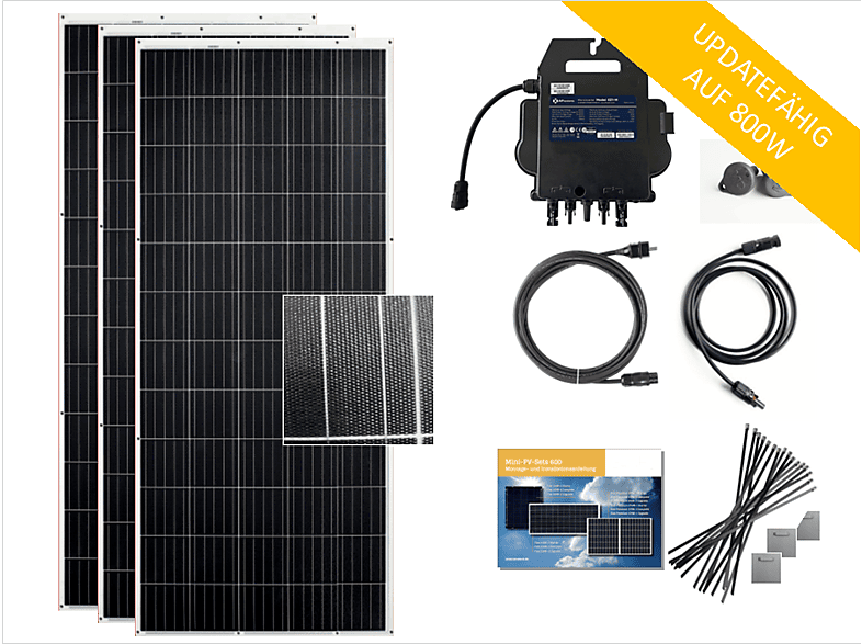 OSNATECH Balkonkraftwerk Mini-PV-Set Flex L-3 (3x 310 W) COMPLETE PLUS Balkon-Solaranlage von OSNATECH