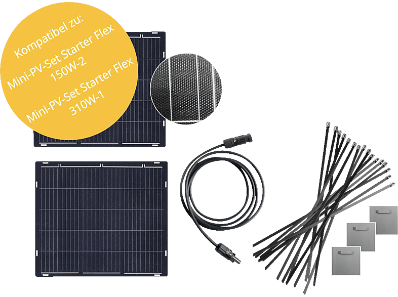 OSNATECH Ergänzungsmodul Mini-PV-Upgrade Flex 150W-2 "Balkonkraftwerk" Balkon-Solaranlage von OSNATECH