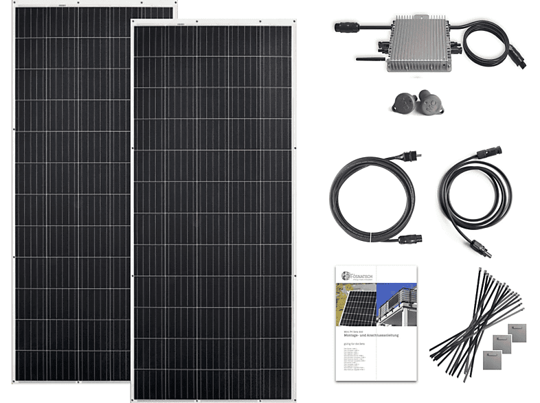 OSNATECH Mini-PV-Set 600 "Balkonkraftwerk" FLEX STANDARD 310W-2-Complete Balkon-Solaranlage von OSNATECH