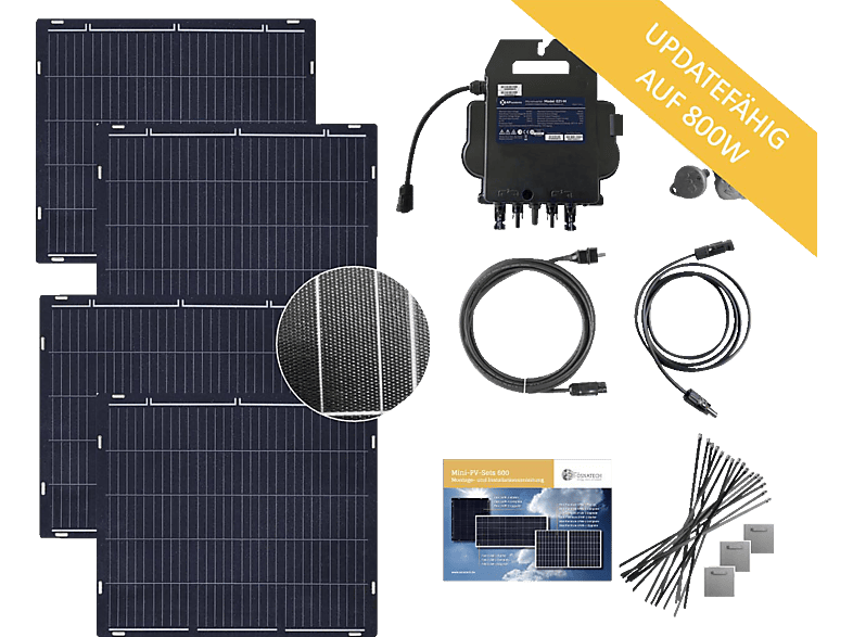 OSNATECH Mini-PV-Set Complete 600 Flex 150W-4 "Balkonkraftwerk" Balkon-Solaranlage von OSNATECH