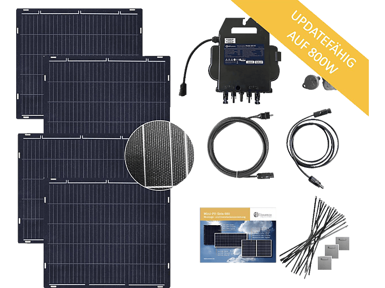 OSNATECH Mini-PV-Set Complete 600 Flex 150W-4 "Balkonkraftwerk" Balkon-Solaranlage OSNATECH Mini-PV-Set Complete 600 Flex 150W-4 "Balkonkraftwerk" Balkon-Solaranlage von OSNATECH