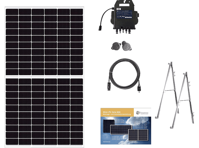 OSNATECH Mini-PV-Set Premium Starter 600 Glas 385W-1 "Balkonkraftwerk" Balkon-Solaranlage von OSNATECH