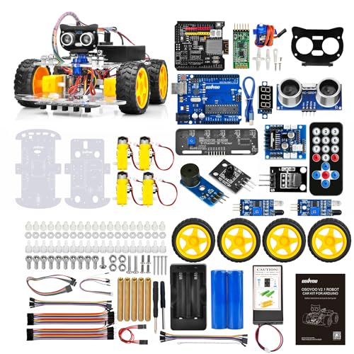 OSOYOO Robot Car Starter Kit V4.0 kompatibel mit Arduino IDE - Elektronik Baukasten Bausatz mit Kamera - Line Tracking Modul - Ultraschallsensor - Auto Roboter Spielzeug - Programmieren Lernen Kinder von OSOYOO