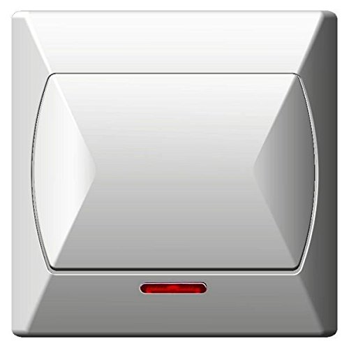 Großer Knopf Grundlegender Innenlichtschalter Klicken Wandplatte Weiß mit Licht von OSPEL