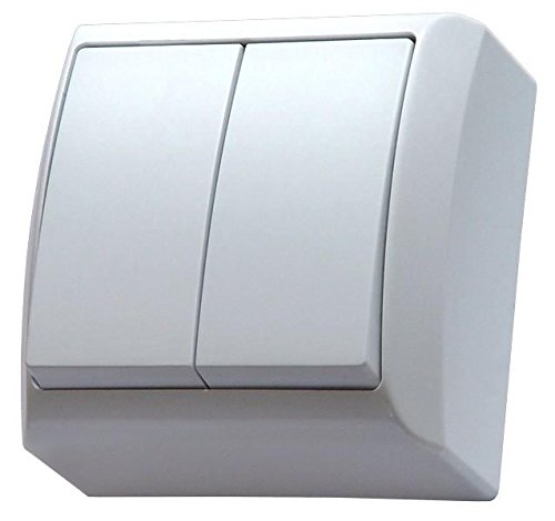 Oberfläche montiert, Lichtschalter, Doppelknopf, Wandklick, Weiß Oberfläche montiert, Lichtschalter, Doppelknopf, Wandklick, Weiß von Ospel