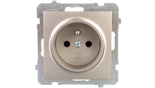 Ospel GP-1GZ/m/45 Schutzkontakt-Steckdose, Stahl, IP20, 16 A, 71 mm, 39 mm, 71 mm von Ospel