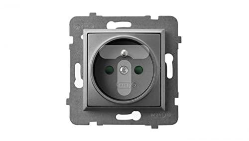 Ospel GP-1UZP/m/70 Steckdose, IP20, 16 A, 71 mm, 38 mm, 71 mm, Grau von Ospel