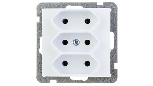 Ospel GP-3G/m/00 Schutzkontakt-Steckdose, IP20, 2,5 A, 71 mm, 45 mm, 71 mm, Weiß von Ospel
