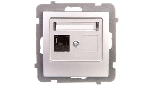 Ospel GPK-1G/K/m/18 Steckdose, Silber, IP20, 71 mm, 58,5 g von Ospel