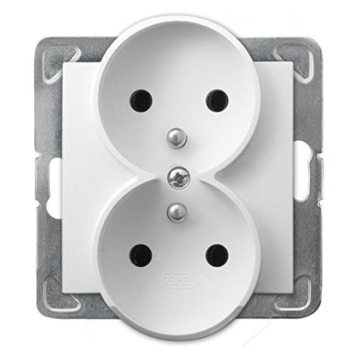 STECKDOSE, STECKDOSEN, SCHUTZKONTAKT, 220-240V, 2 FACH M-SYSTEM, Unterputz Schalter WEISS STECKDOSE, STECKDOSEN, SCHUTZKONTAKT, 220-240V, 2 FACH M-SYSTEM, Unterputz Schalter WEISS von OSPEL
