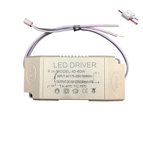OSQZHBFE Geeignet für LED Konstantstromversorgung Deckenleuchte Downlight Projektor Lampe Flachspannung Regler 12 W24W36W48W6 (Single Color 40 60 W Terminal Head) von OSQZHBFE