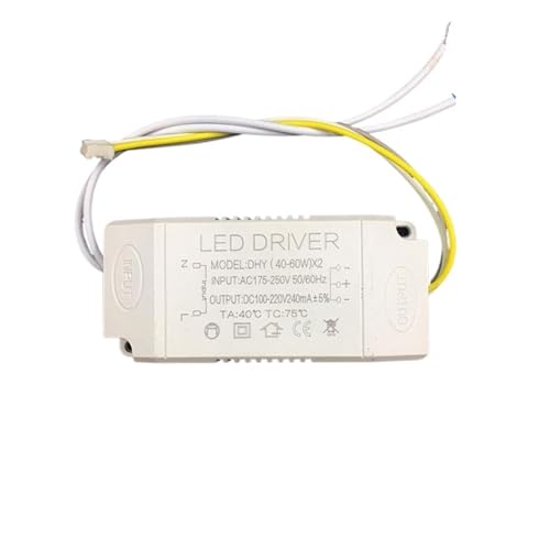 OSQZHBFE Geeignet für LED Konstantstromversorgung Deckenleuchte Downlight Projektor Lampe Flachspannung Regler 12W24W36W48W6(Two Color 40 60Wx2 Terminal Head) von OSQZHBFE