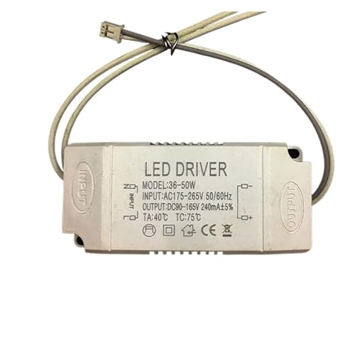 OSQZHBFE Geeignet für LED Konstantstromversorgung Deckenleuchte Downlight Projektor Lampe Flachspannung Regler 12W24W36W48W6 (Monochrom 36 50 W Terminalkopf) von OSQZHBFE