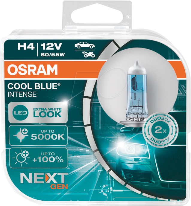 OSR 64193CBN-HCB - KFZ-Lampe, H4, P43t, Cool Blue Intense, 2er-Pack von OSRAM AUTOMOTIVE