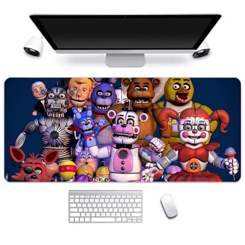 OSRDFV FNAF Mauspad Anime FNAF 3D Druck Gaming Mauspad für PC Büro Schreibtisch 300 x 800 mm (Typ 4) von OSRDFV