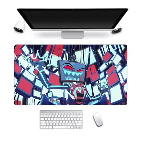 OSRDFV Hazbin Hotel Anime Mauspad Alastor/Engel Staub Anti-Rutsch-Gummi-Mauspad für Desktop Computer Laptop Büro 30 * 80cm (Typ 10, 300 * 800mm) von OSRDFV