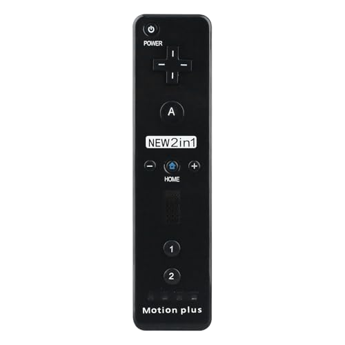 OSTENT 2 in 1 Fernbedienung Errichtet in Motion Plus Kompatibel für Nintendo Wii Konsole Spiel Farbe Schwarz OSTENT 2 in 1 Fernbedienung Errichtet in Motion Plus Kompatibel für Nintendo Wii Konsole Spiel Farbe Schwarz von OSTENT