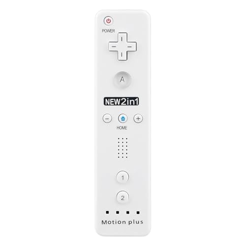 OSTENT 2 in 1 Fernbedienung Errichtet in Motion Plus Kompatibel für Nintendo Wii Konsole Spielfarbe Weiß OSTENT 2 in 1 Fernbedienung Errichtet in Motion Plus Kompatibel für Nintendo Wii Konsole Spielfarbe Weiß von OSTENT