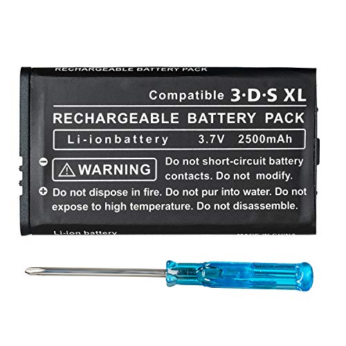 OSTENT 2500mAh 3.7V Wiederaufladbare Lithium-ionen Akku + Tool Kit Pack Kompatibel für Nintendo 3DS LL/XL von OSTENT